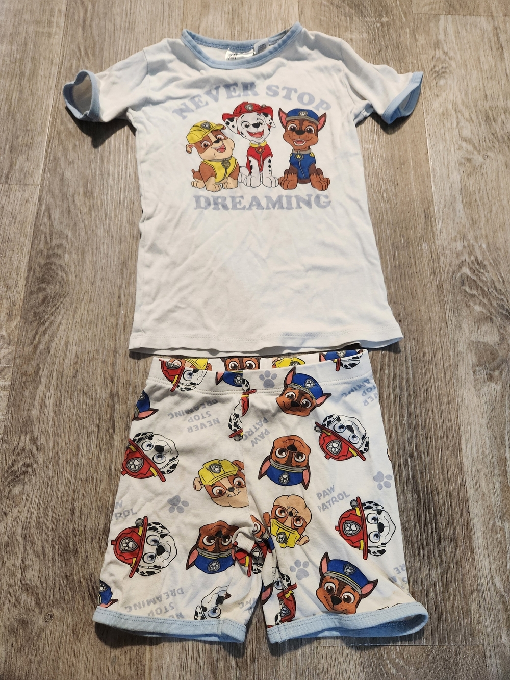 H&M White and Light Blue Paw Patrol  Pajama Set